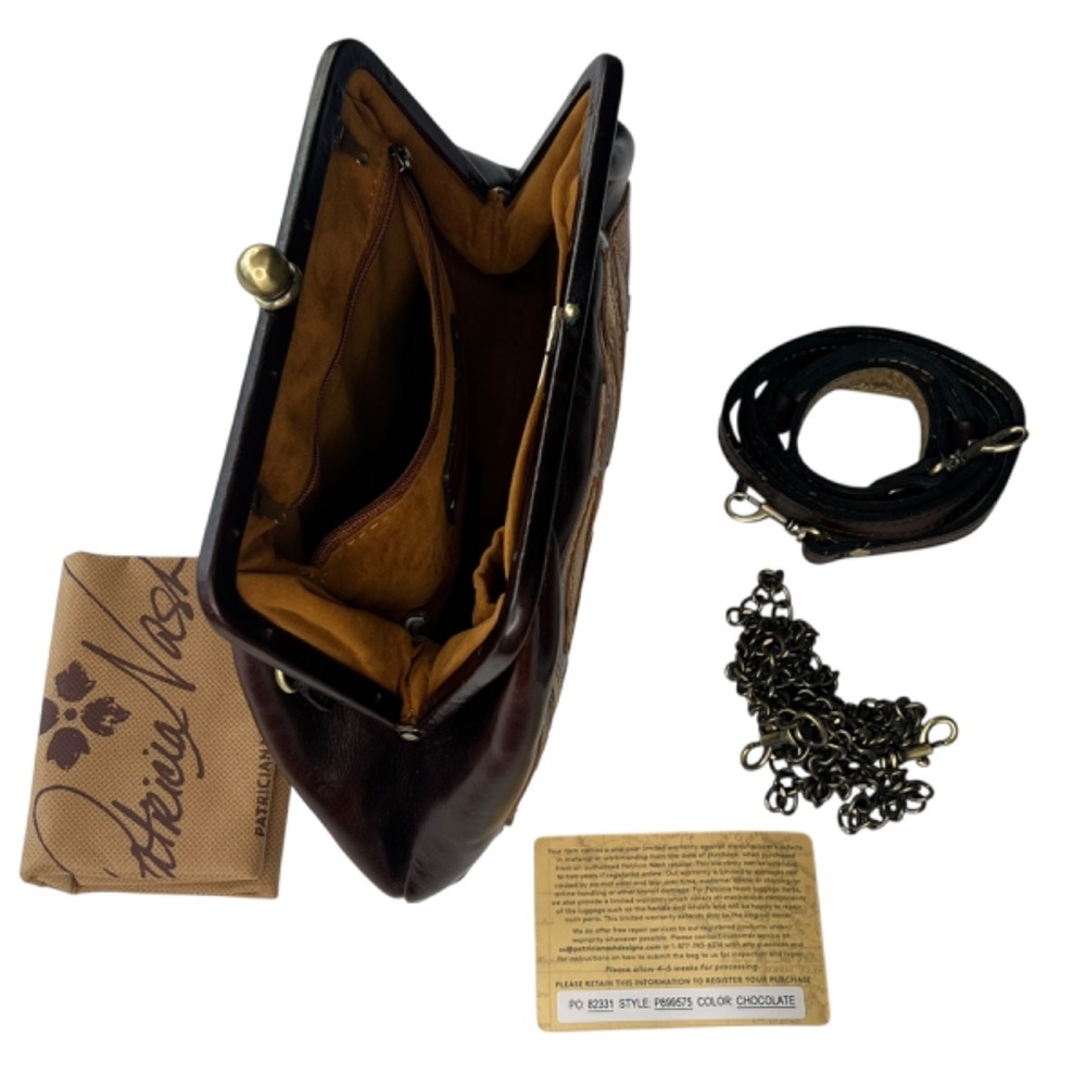 Patricia Nash Ealing Frame Leather Bag in Chocolate Color - Picture 11 of 16